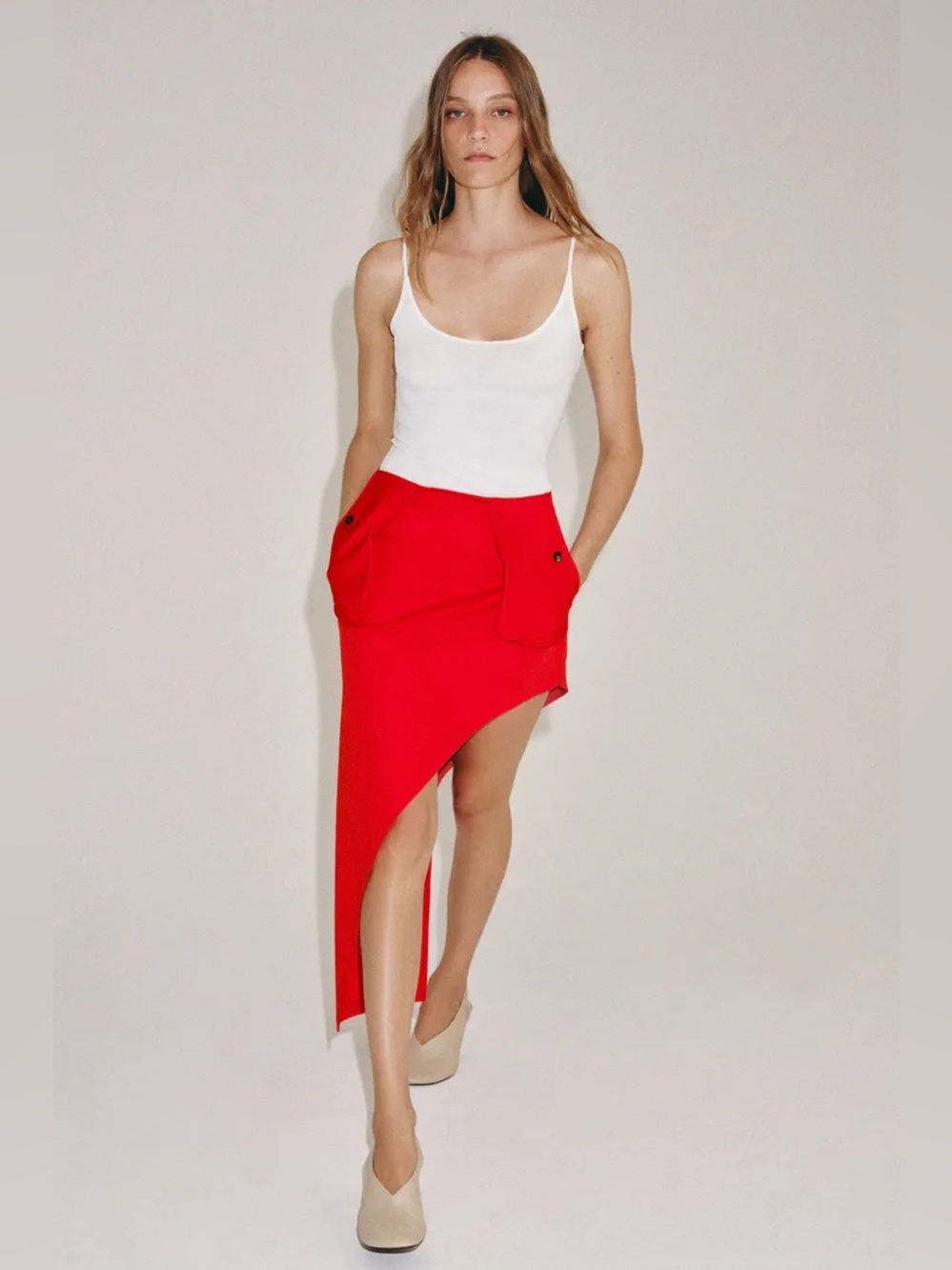 ZARA ASYMMETRIC POCKET SKIRT ZW COLLECTION